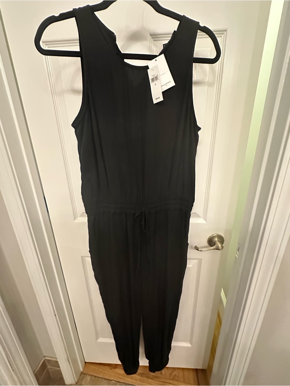 Banana Republic Black Sleeveless Drawstring Jumpsuit NWT